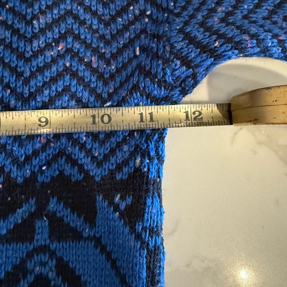 Vintage Dr. Denton Kids Sweater Blue Black Zigzag Snowflake Knit - Picture 3 of 4